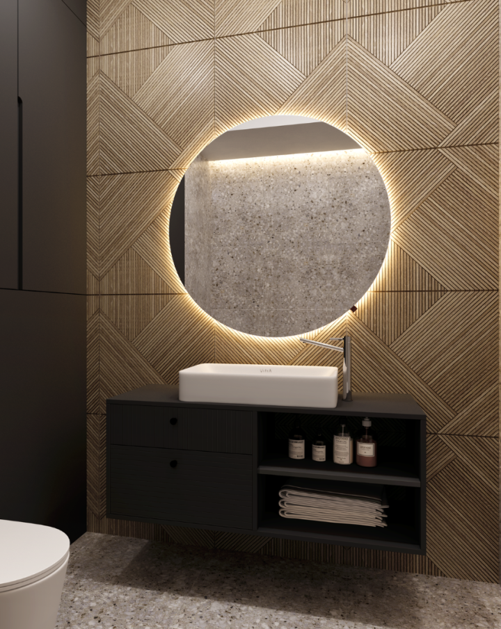 Add Home Moon veidrodis su galiniu LED apšvietimu 70 cm | Apvalūs veidrodžiai