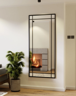 Loft IX veidrodis su juodu rėmeliu 60x120 cm