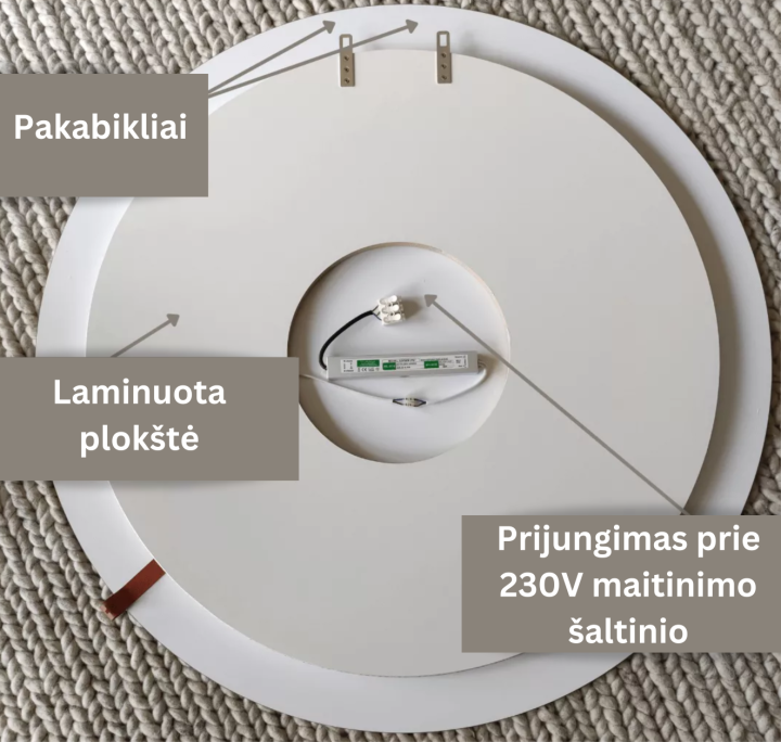 Add Home Moon veidrodis su galiniu LED apšvietimu 80 cm | Apvalūs veidrodžiai