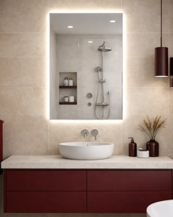 Alasta Dubai veidrodis su LED apšvietimu 60x80 cm ir šildymo kilimėliu