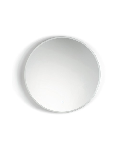 Vanita&Casa Argo veidrodis su galiniu LED apšvietimu, baltu aliuminio rėmeliu, Apvalūs veidrodžiai, veidrodžiai Su rėmeliu