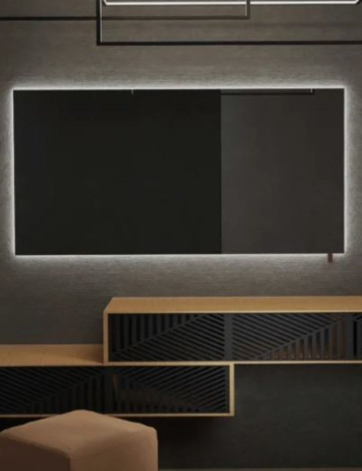 Add Home Simple veidrodis su galiniu LED apšvietimu, Keturkampiai veidrodžiai, veidrodžiai Be rėmelio