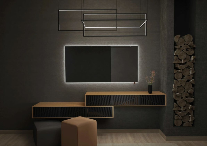 Add Home Simple veidrodis su galiniu LED apšvietimu, Keturkampiai veidrodžiai, veidrodžiai Be rėmelio